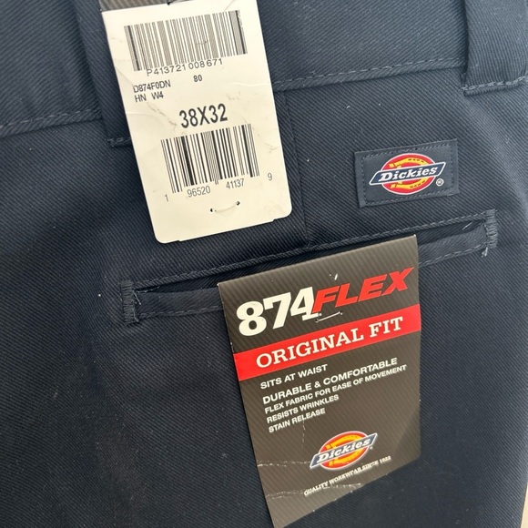 Men’s Dickies Original 874 Original Fit Uniform Work Pants, Navy, 38x32 - Picture 6 of 8